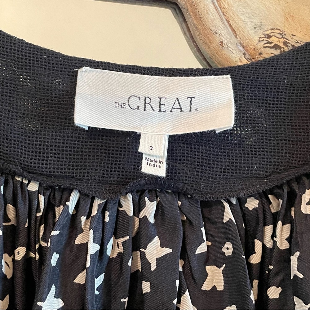the Great. Silk Blouse in Black/Ivory - Picture 3 of 4